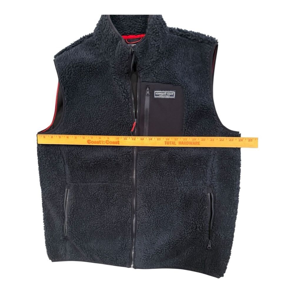 Vineyard Vines Sherpa Fleece Vest Navy Blue Mens XL - Picture 6 of 10